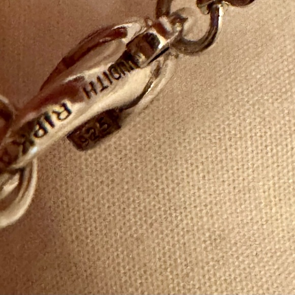 Judith Ripka Elegant Silver And CZ with Heart and Fleur-de-lis Accent 18” - Picture 8 of 9